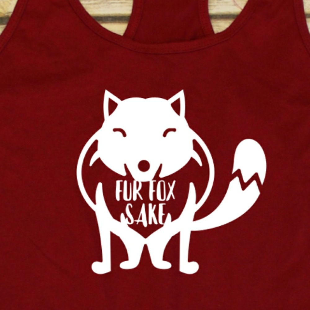 Fur Fox Sake (for fucks) - red racerback tank top